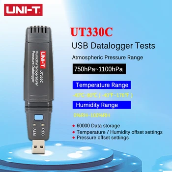 

UNI-T UT330A/UT330B/UT330C USB Datalogger Temperature Recorder Weather Station Pressure Data Logger Thermometer IP67 Waterproof