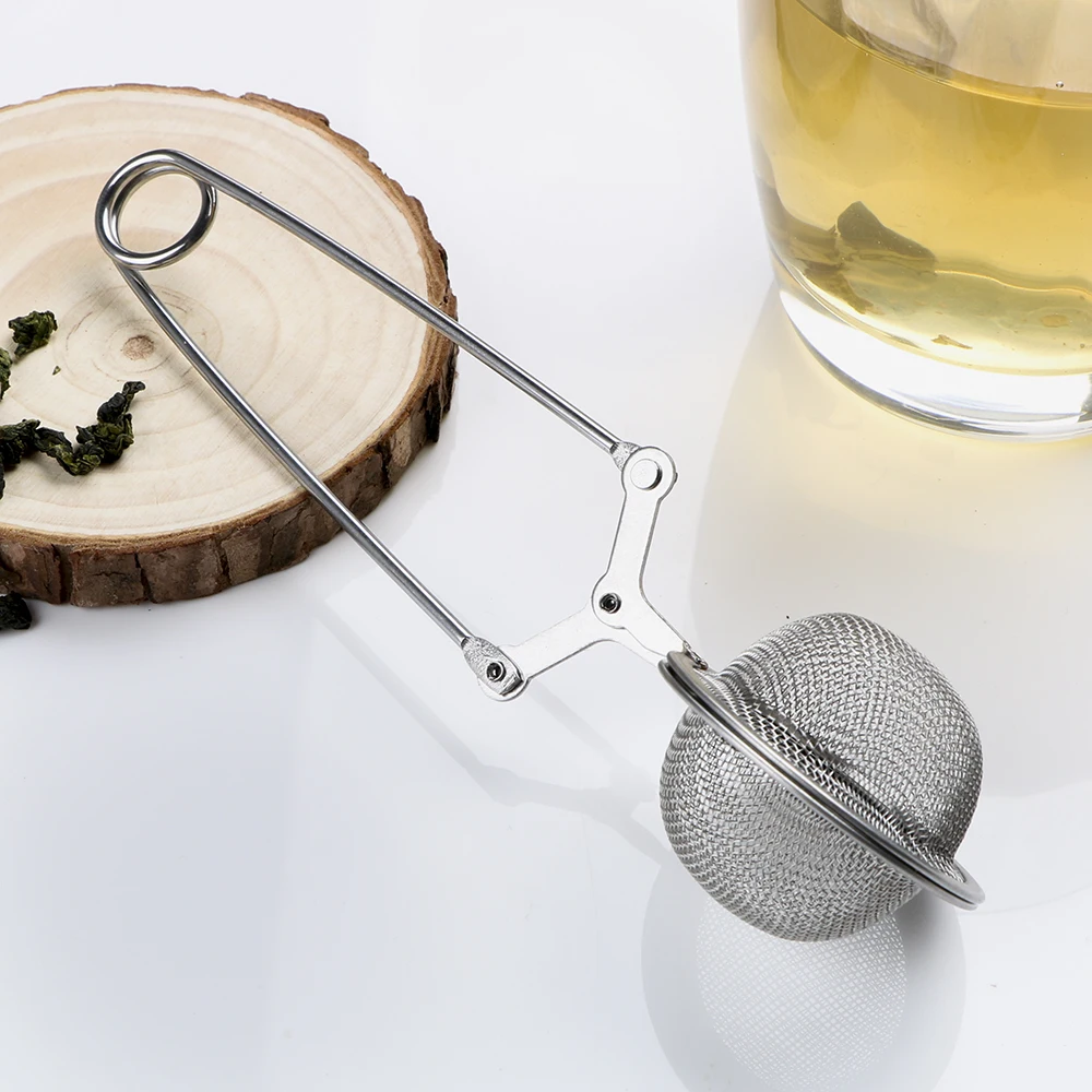 

Reusable Stainless Stainless Steel Tea Infuser Sphere Mesh Tea Strainer Coffee Herb Spice Filter Diffuser Handle Tea Ball