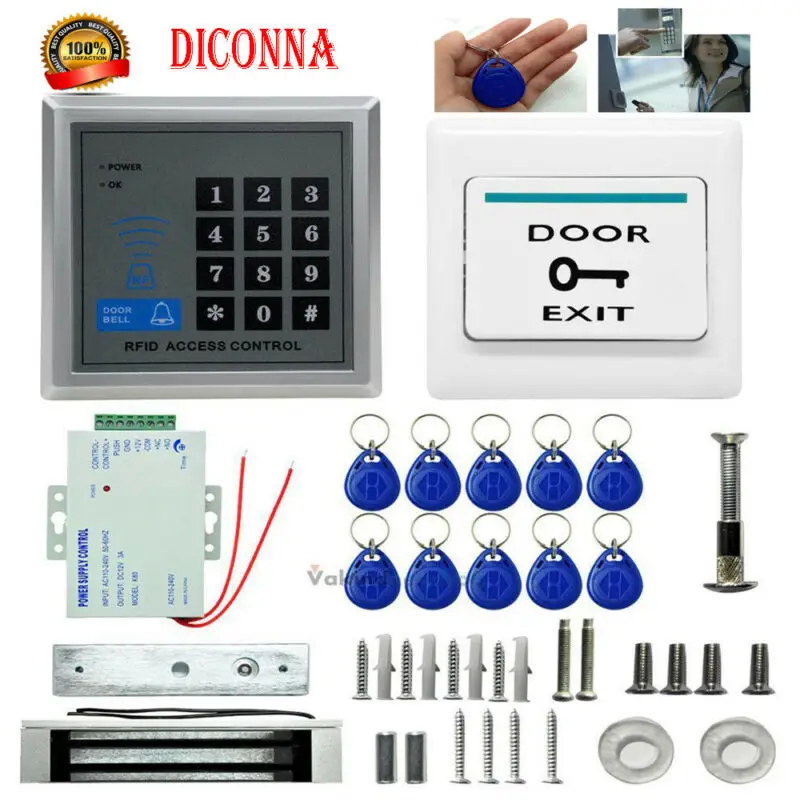 

NEW Waterproof Security RFID Proximity Entry Door Lock Access Control System Electric Magnetic 500 User +10 Keys