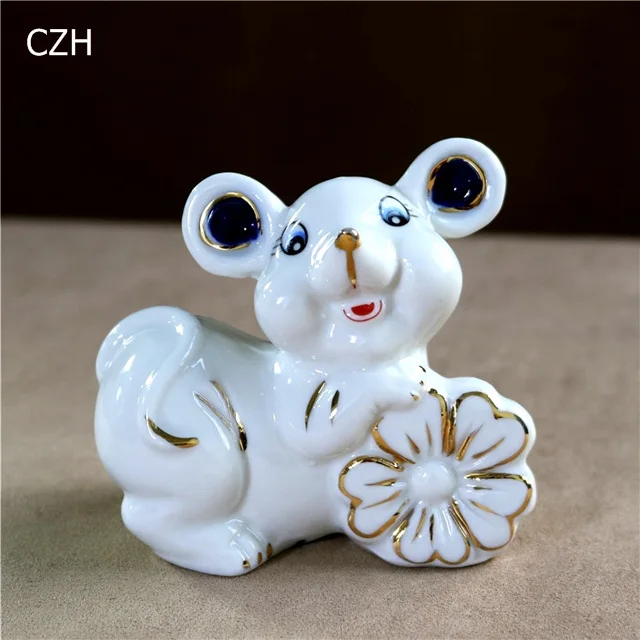 Милые керамические миниатюрные фарфоровые мыши для влюбленных, для пары, художественное и ремесленное украшение, украшение для комнаты, подарок на год