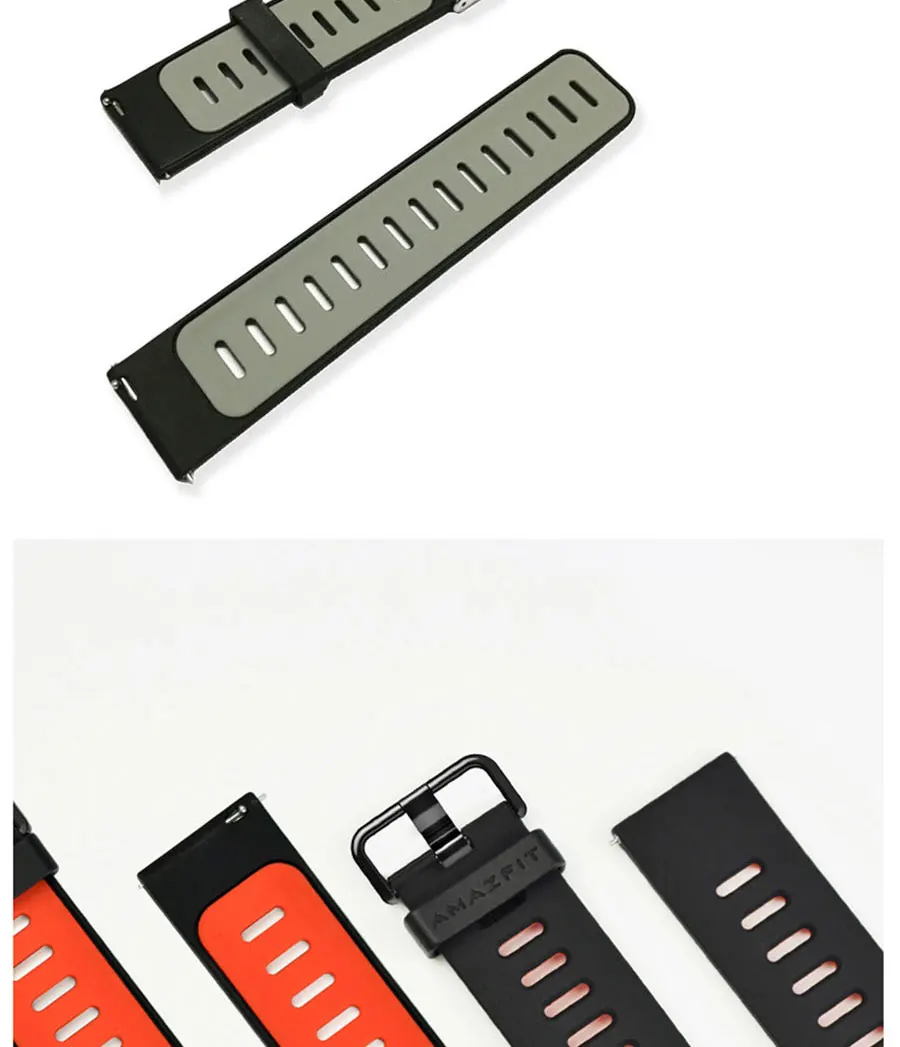 Ремешок на запястье 22 мм спортивные силиконовые полосы для Xiaomi Huami Amazfit PACE Stratos 2 2S GTR 47 мм Смарт-часы замена Смарт-ремешка