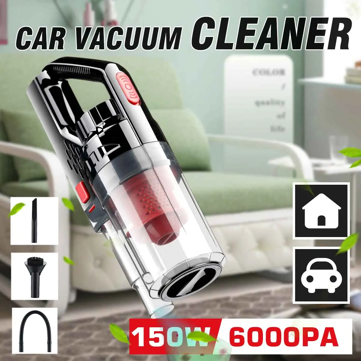 Car Vacuum Cleaner Car Handheld Vacuum Cleaner Mini Vacuum Cleaner for Car Home Asur 6000pa Powerful Vaccum Cleaners Auto