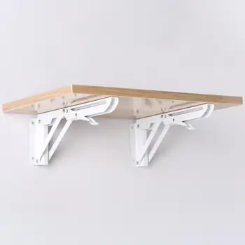 

2pcs Stainless Steel Triangle Bracket Folding Wall Installation Bookshelf Rack Table Shelf Angle Support Furniture Hardware