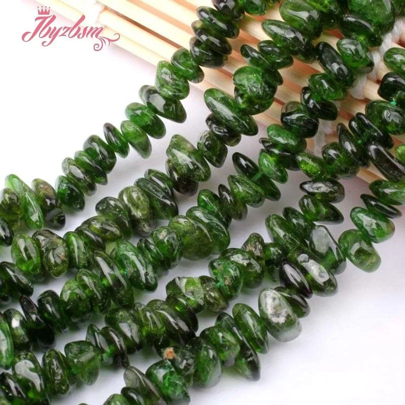 Natural Green Diopside Freeform Irregular 3x5-4x7mm Stone Beads For DIY Necklace Bracelat Woman Jewelry Making 15