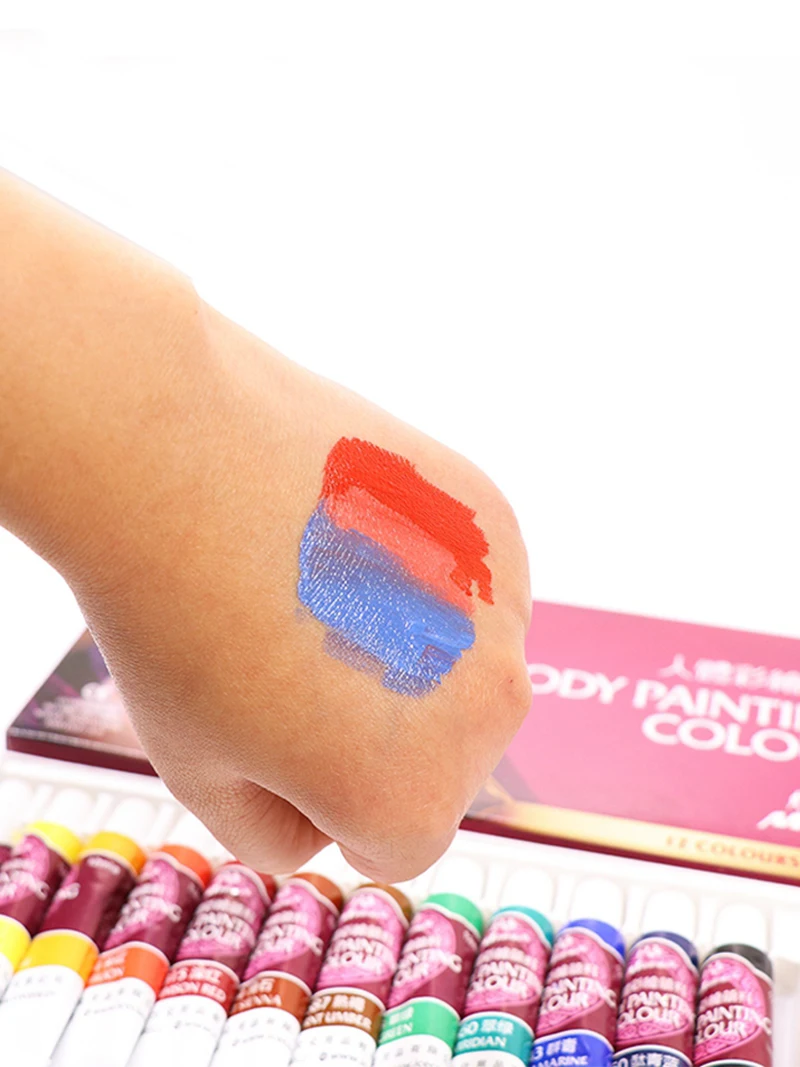 Madisi Body Painting Pigment Set 12 Colors 12ML Masquerade Prom Cosplay Oil Paint Face Drama Paint Halloween Face Makeup Figment