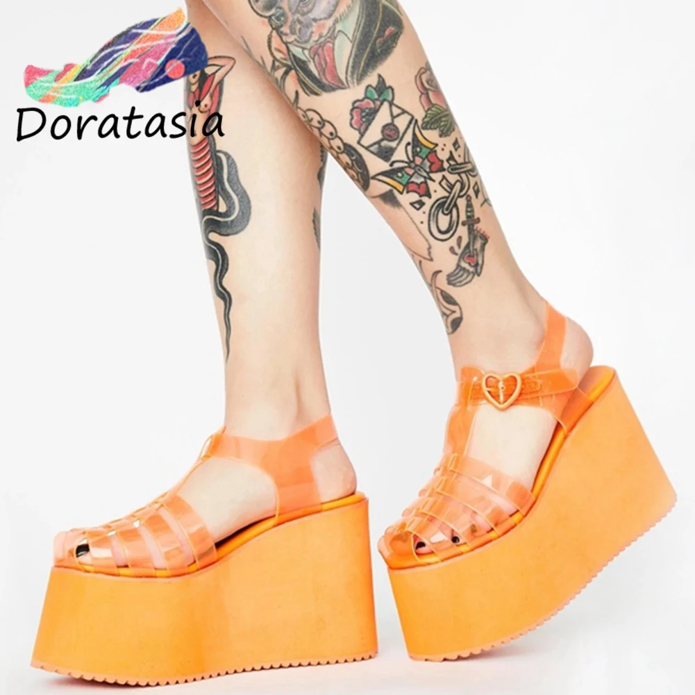Сандалии DORATASIA женские из натуральной кожи однотонные босоножки гладиаторы на