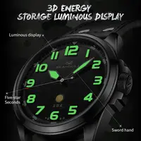 Seagull Men's 43mm dial Wristwatch Sports Automatic Mechanical Watch 100m Waterproof luminous Army Watch Official Original 6107 - Image 5