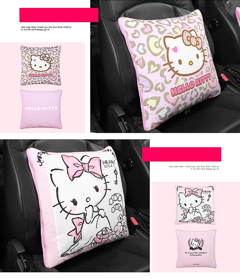 1 шт., Автомобильная подушка, одеяло, 2 в 1, Kitty Cat, Автомобильная подушка, мультяшное, воздушное, условное одеяло, авто, складное одеяло, s Подушка, автомобильные аксессуары