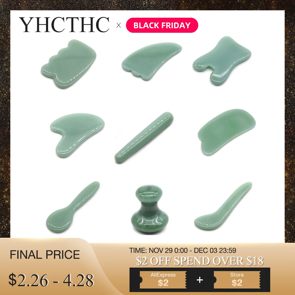 

Natural Jade Guasha Board Facial Eye Scraping Jade Stone Gua sha Massage Tool Scraper Acupuncture SPA Therapy Acupoints Massager