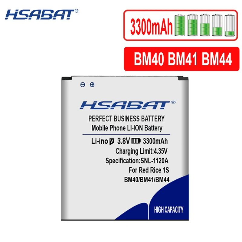 HSABAT Бесплатная доставка 3300 мАч BM40 BM41 BM44 батарея для Xiaomi 2A Mi2A/Xiaomi Hongmi Red Rice 1S 4 7