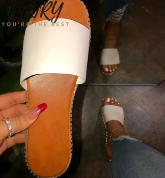 

2020 White Durable Sandals Outdoor Wild Fashion Beach Flat Flip Flop Spring Summer Women's Slides Leopard Women Home Slippers