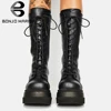 BONJOMARISA Big Size 43 Dropship lady  mid calf boots platform luxury brand women boots 2022 autumn winter wedges shoes woman ► Photo 2/6