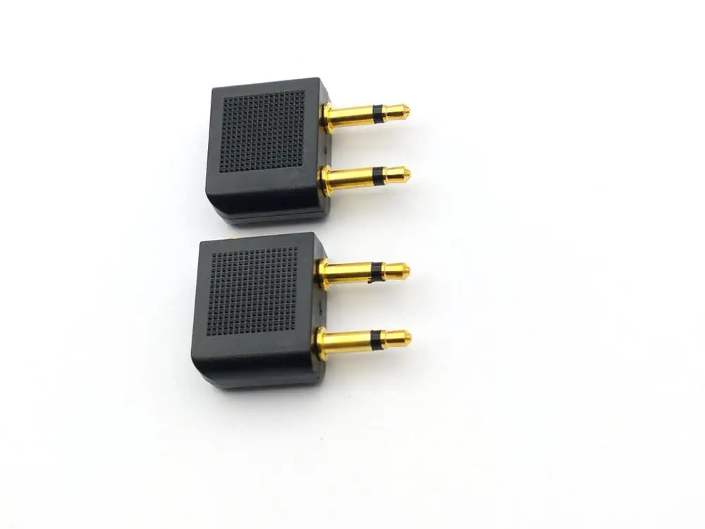 1000pcs Gold plated 3 5 mm plug for Airline Airplane Earphone Headphone Headset Jack Audio Adapter