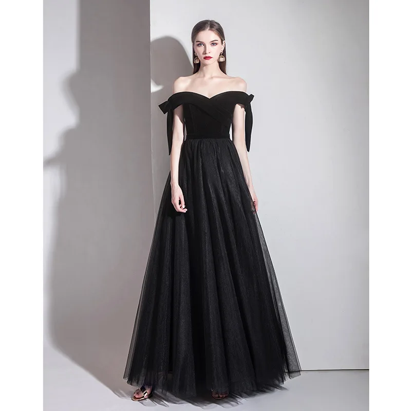 

Exquisite Women Mesh Dress Off Shoulder Qipao Sexy Backless Lacing Long Evening Dress Vestidos Robe De Soiree