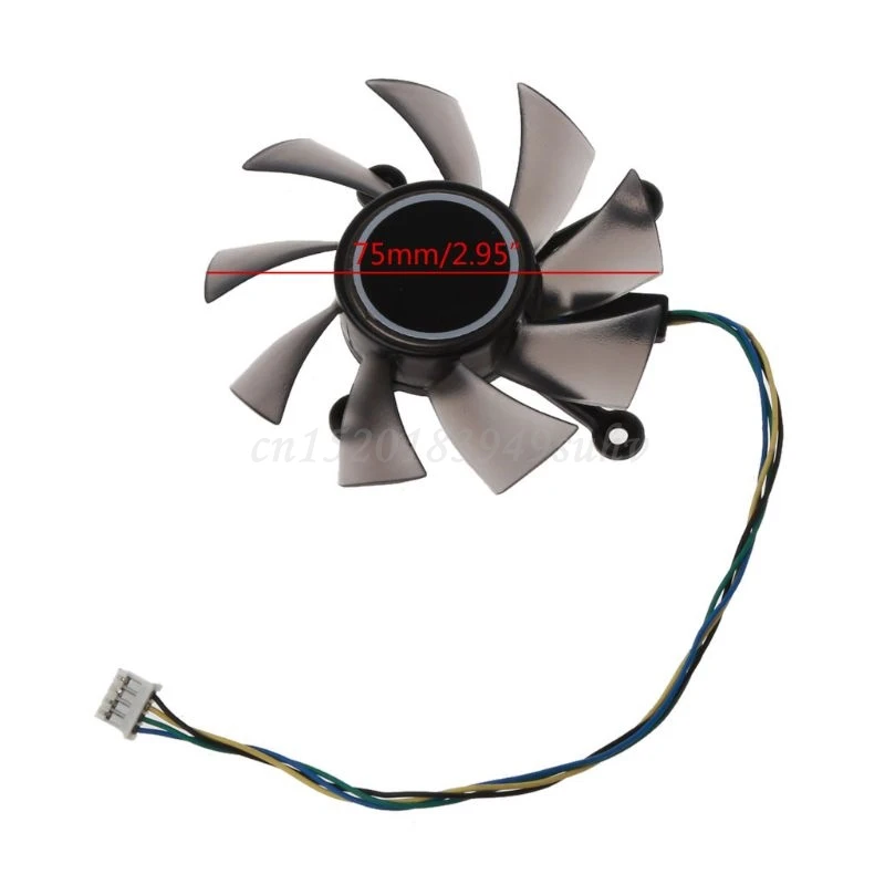 75mm Graphics Card Fan R128015SU Cooler Fan Replacement 0.50A 4Pin Graphics Card Cooling for EAH5830/6850/8600/9800 cooling fan,gaming cooling fan