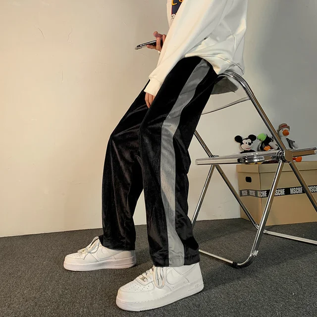 두꺼운 봉제 캐주얼 바지