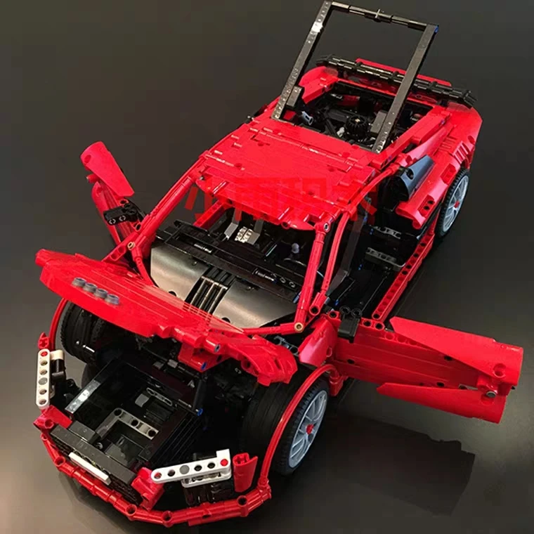 MOC серия AUDI R8 супер гоночный автомобиль MOC-4463 Technic модель наборы строительные блоки кирпичи игрушки для детей на день рождения Рождественский подарок