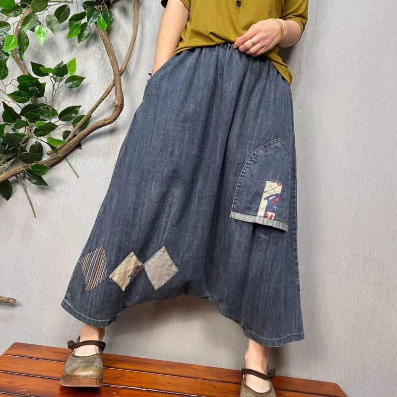 

Джинсовые брюки с перекрестными штанинами Женские Мешковатые джинсовые брюки с низким шаговым швом джинсы с широкими штанинами в стиле хип-хоп ковбойские шаровары в стиле бойфренд джоггеры