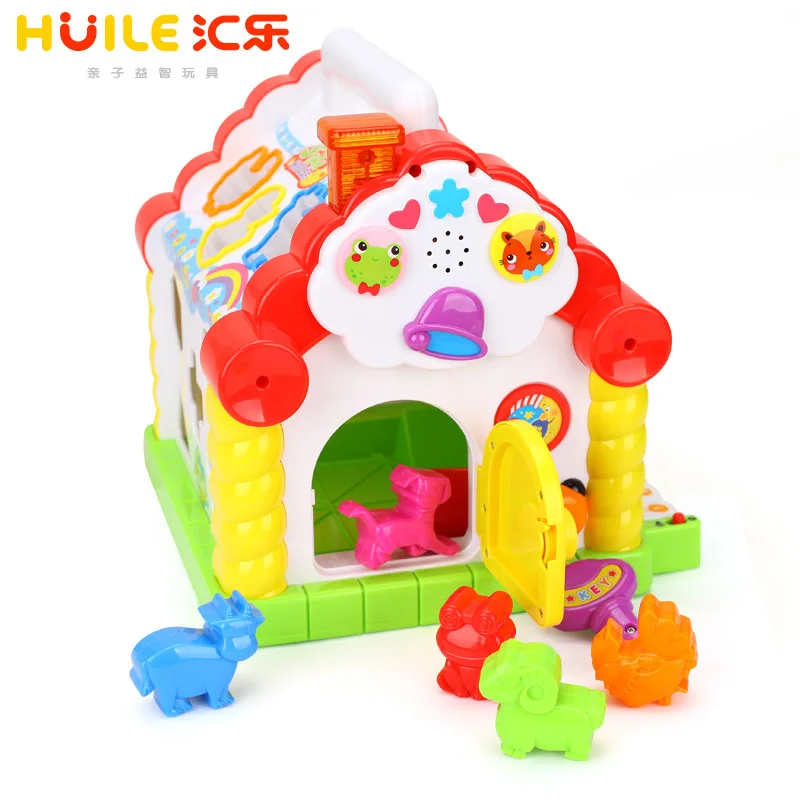 

Huile toys Fun Cabin Infant Early Childhood Educational Shape Building Blocks Matching Baby 1-3 Years Old Wisdom Toy House