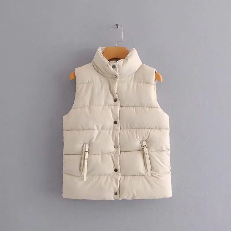 New Arrival Beige Женские осенние/зимние жилеты без рукавов высокого качества уличная теплая однобортная верхняя одежда пальто черный/белый женский жилет - Цвет: New Arrival Beige