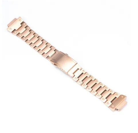 Rose Gold Strap Браслет для наручных часов из нержавеющей стали с ободком, подходит для часов DW5600 GW-M5610 серии GW5000 с инструментами - Цвет ремешка: Rose Gold Strap