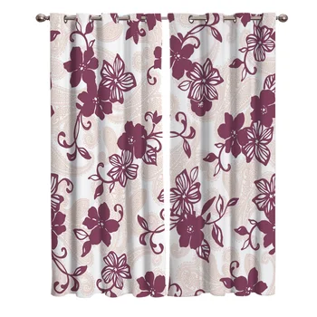 

Purple Flower Artistic Beautifu Curtains For Kids Boy Girl Bedroom Living Room Cortinas Custom Drape Kitchen Window Curtains