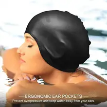 Boné alto elástico para natação, adulto, feminino, masculino, à prova d'água, tampa de piscina, cabelo longo, chapéu de mergulho de silicone
