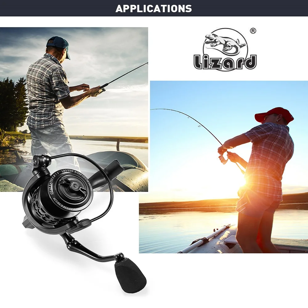 Lizard 1000 2000 3000 4000 5000 6000 Fishing Spinning Wheel Baitcasting Reel CNC Aluminum Arm EVA Handle Fishing Reels Lizard 1000 2000 3000 4000 5000 6000 Fishing Spinning Wheel Baitcasting Reel CNC Aluminum Arm EVA Handle Fishing Reels
