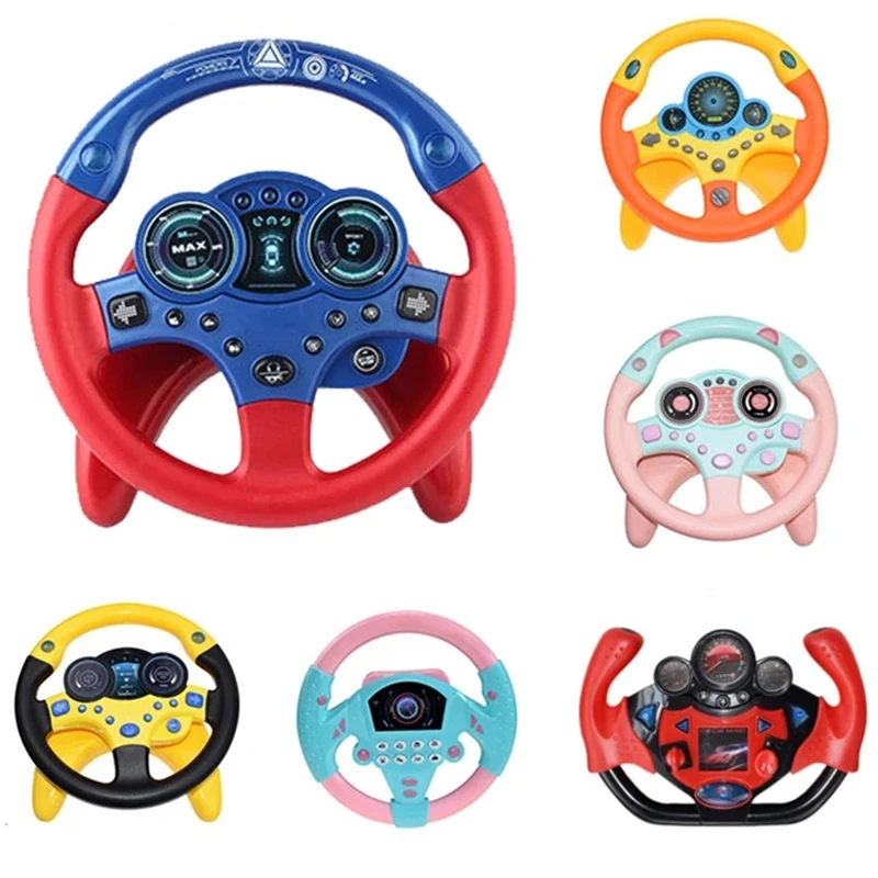 Kids Electronic Simulation Steering Wheel Toy Vocal Toys With Light Sound Musical Simulated Driving Early Educational | Игрушки и хобби