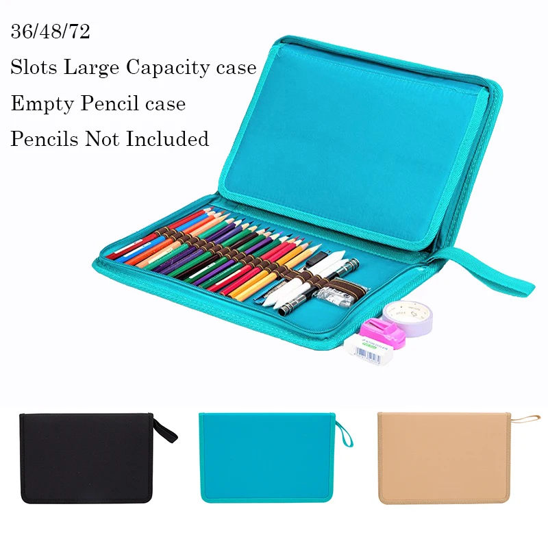 

School Pencil Case Canvas 36/48/72 Holes Pencilcase Bag Profession Pen Box Penal for Boy Girl Art Marker Storage Pouch Penalties