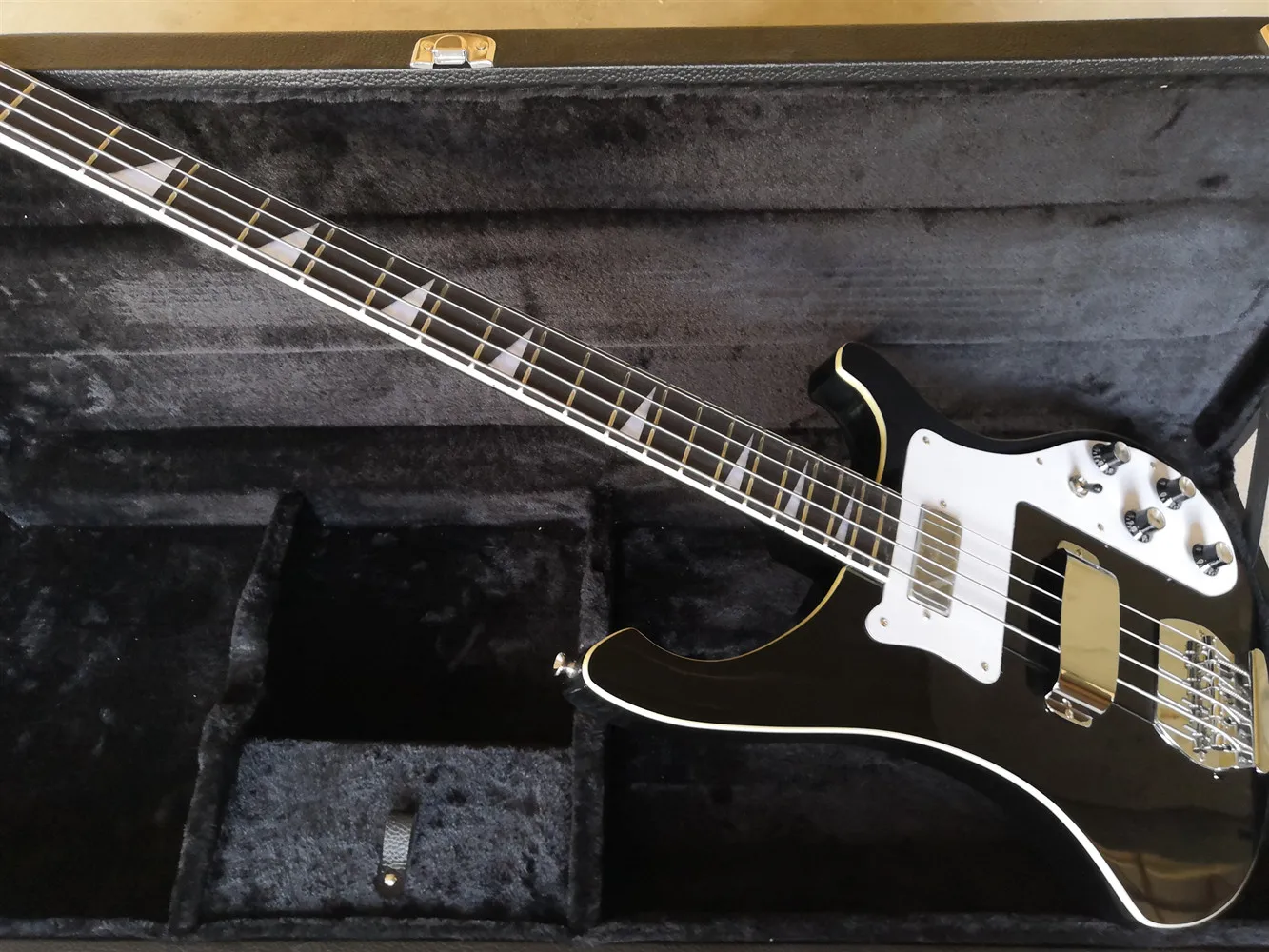 Электрическая бас-гитара черного цвета 4 струны для бас-гитары Rick 4003 хромовое оборудование. Индивидуальные, paypal доступны! Bs-24