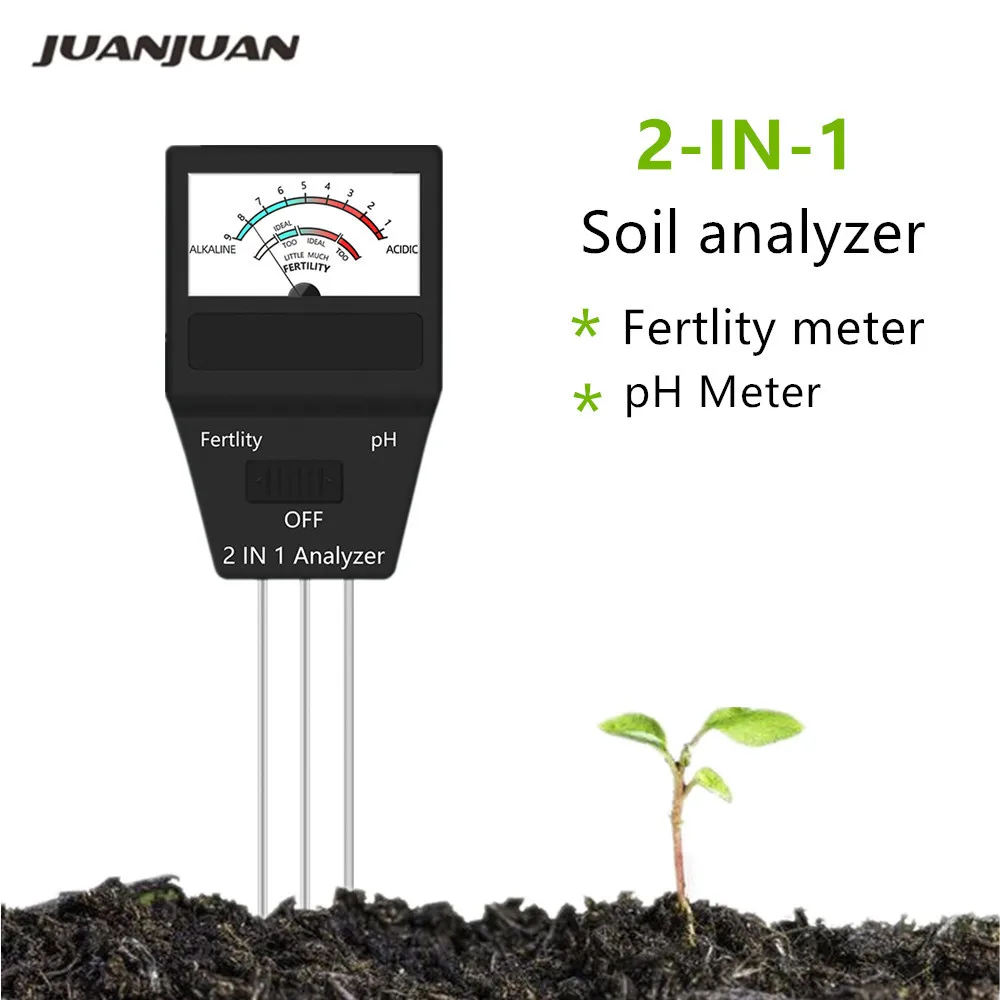 2 in1 /4 in 1 Soil Moisture PH Meter Acidity Humidity Tester Metal Sensor Probe 3~8ph Hygrometer for Planting Garden Garden Tool digital ph tester Measurement & Analysis Tools