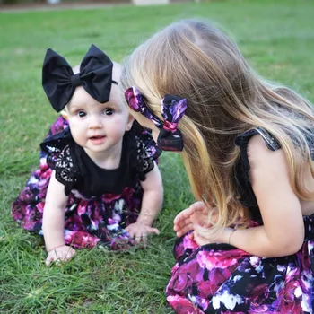 

Cute Baby Girls Dress Summer Baby Clothes Frill Sleeve Newborn Infant Dresses Cotton Floral Headband Sleeveless Toddler Dresses