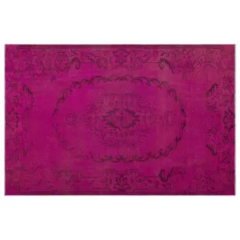 

Handmade Fuchsia Vintage Overdyed Turkish Area Rug 164x251 Cm-5'5''X8'3''