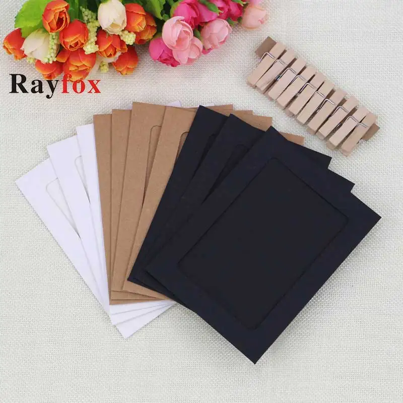 

10PCS/set Wood DIY Photo Frame Wooden Clip Paper Picture Garland For Wedding Baby Shower Birthday Party Photo Booth Decoration