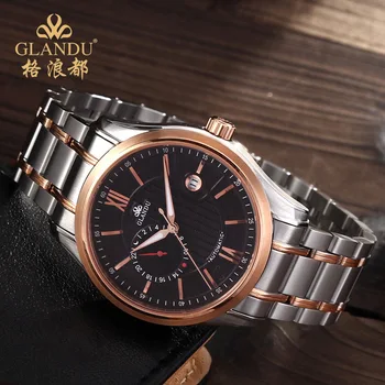 

genuine men's automatic mechanical watch men's watch fashion fine steel band hollow waterproof casual luminous watch