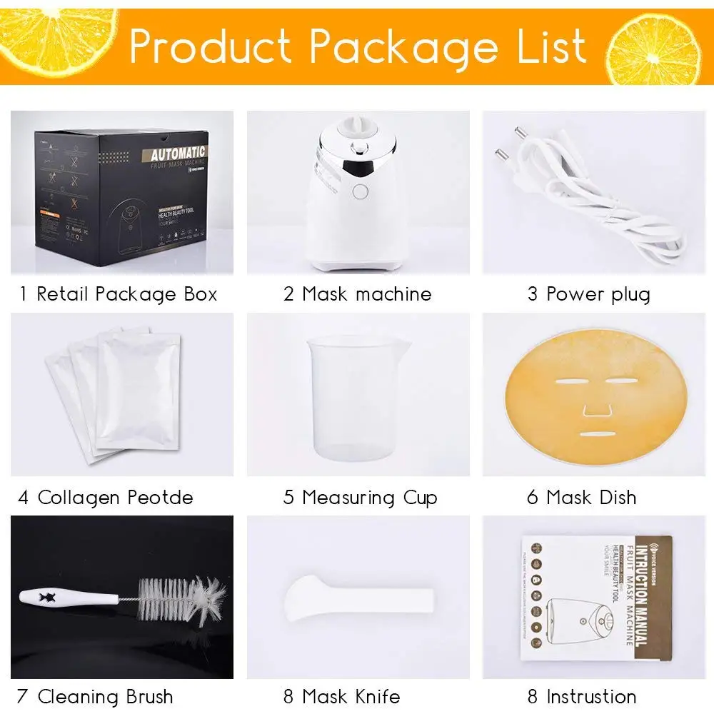 Face Mask Maker Machine Facial Treatment DIY Automatic Fruit Natural Vegetable Collagen Home Use Beauty with 32 Counts Collagen 5