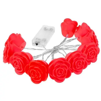 

Creative Rose Flower String Light 10 Led Night Light Wedding Party Home Decor Silicone Wedding Room Layout Light String