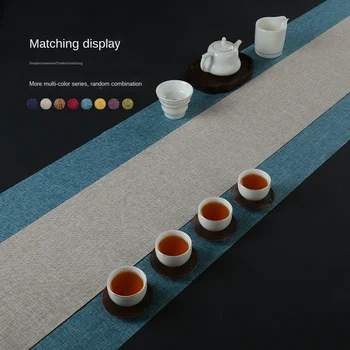 

PVCTBZB Linen Tarpaulin Table Flag Chinese Zen Tea Seat Tea Tablecloth TV Cabinet Fabric Placemat Tea Table Mat Tea Ceremony