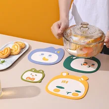 Cartoon Heat Resistant Silicone Mat Cup Coasters Non-slip Pot Holder Table Placemat Kitchen Accessories Tool Multifunctional