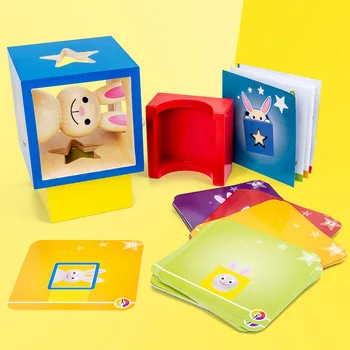 

2020 New Wooden Puzzle Boxes with Secret Bunny Boo Hide and Seek Magic Game Toys Brain Teaser Kids Montessori Wood Toy Gifts