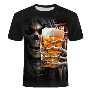 

2019 Summer New Funny skull 3d T Shirt Summer Hip hop Short Sleeve Tee Tops Men/Women Anime T-Shirts Short sleeve Dropshipping