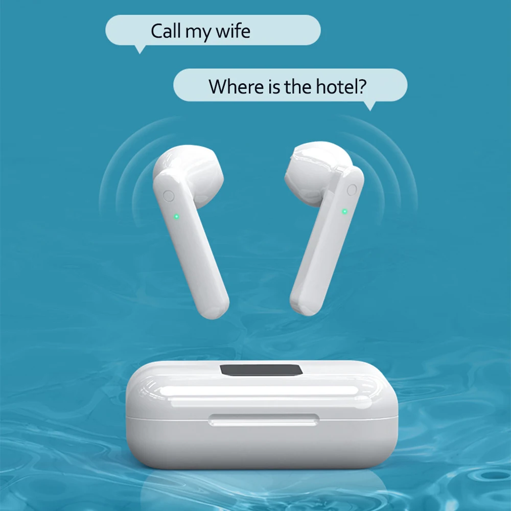 TATING Wireless Bluetooth V5 1 Earphones HIFI Tuning Stereo Headphone Sports Headset With Mic LED Display Battery Charge Case