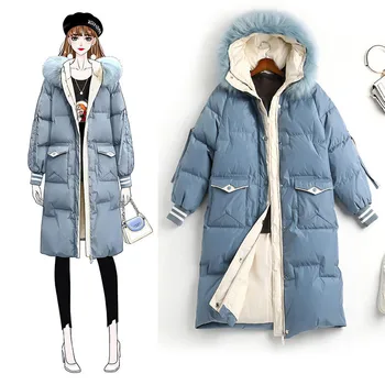

2020 Oversize Women Clothes Winter Down Jacket White Duck Down Outwear Plus Size 5XL Coat Thicken Hooded Fur Collar Parkas KW275