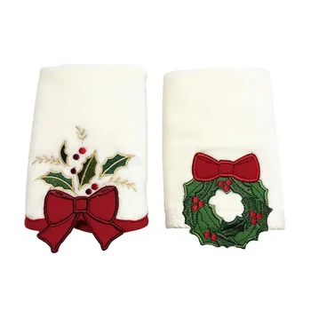 

Festival Bath Towel Cleaning Cloth Christmas Pattern Square Water Absorbent Daily Hotel Kitchen Cotton Blend Home Embroidery