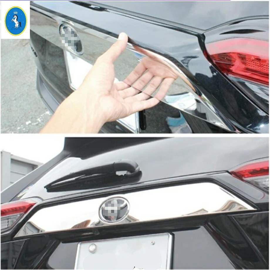 

Yimaautotrims Auto Accessory Upper Rear Trunk Door Overlay Protector Plate Cover Trim Fit For TOYOTA RAV4 RAV 4 2019 2020 ABS