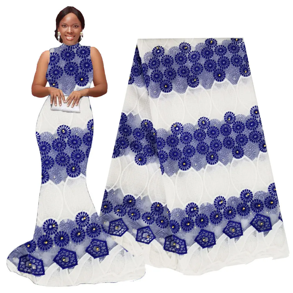 African Lace Fabrics 5 yards Tulle Embroidered Mesh Fabric High Quality Nigerian French Net Rose 2020 | Дом и сад