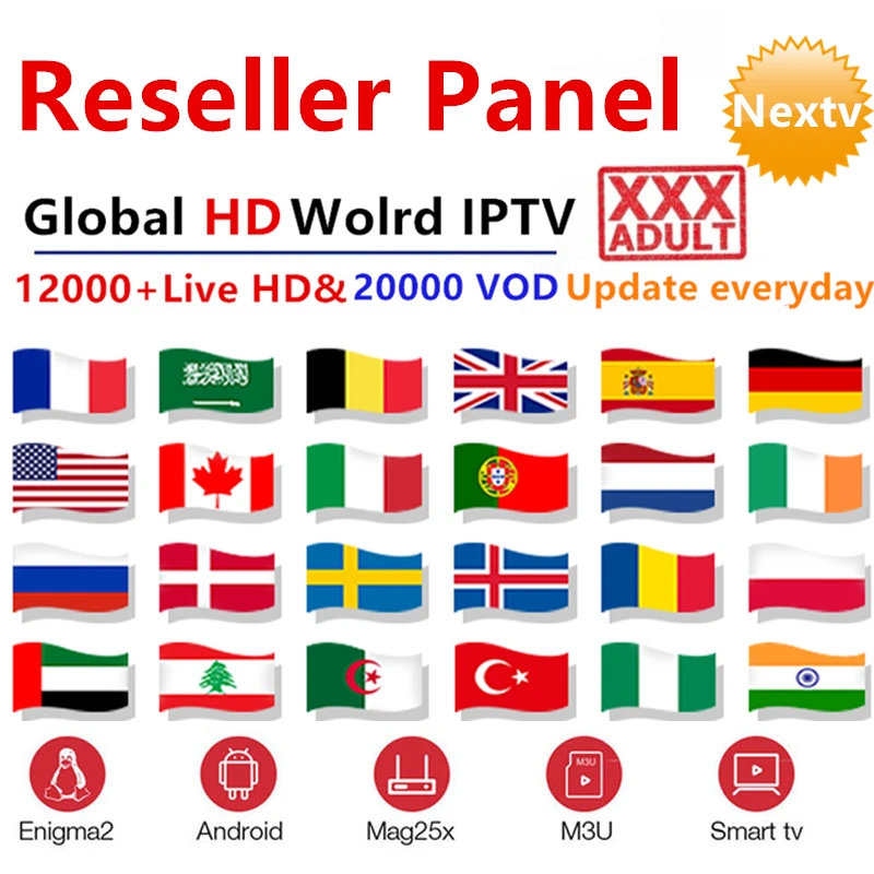 Global HD мировое iptv подписка реселлер панель управления 12000+ live xxx m3u арабский Европа Франция немецкий голландский belguim Испания iptv
