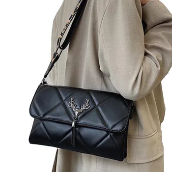 

Check Stripe Women Holster Bag Leather Female Shoulder Messenger Bag Fashion Shopper Jacquemus Bags Purse Handbags Ladies Tassen