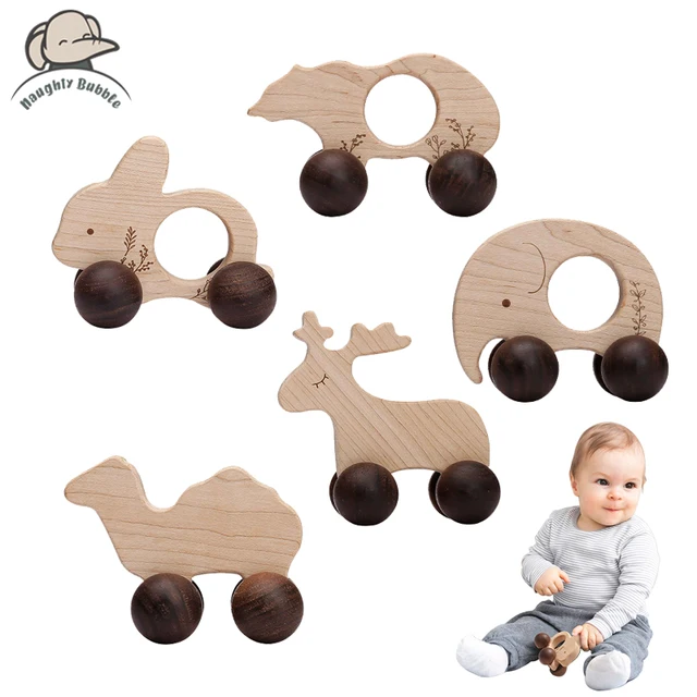 Nordic Style Wooden Toys for Children Montessori Maple Wooden Building Block Car Baby Educational Toys Newborn Baby Toddler Toys 1